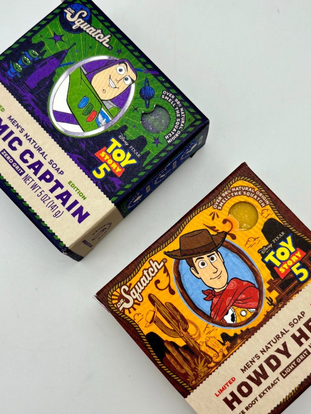Dr. Squatch Men's Woody & Buzz Lightyear Disney Pixar Toy Story 5 Soap Bars NEW
